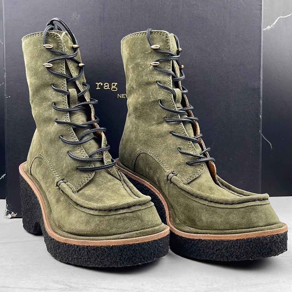 rag & bone Green Combat Boots